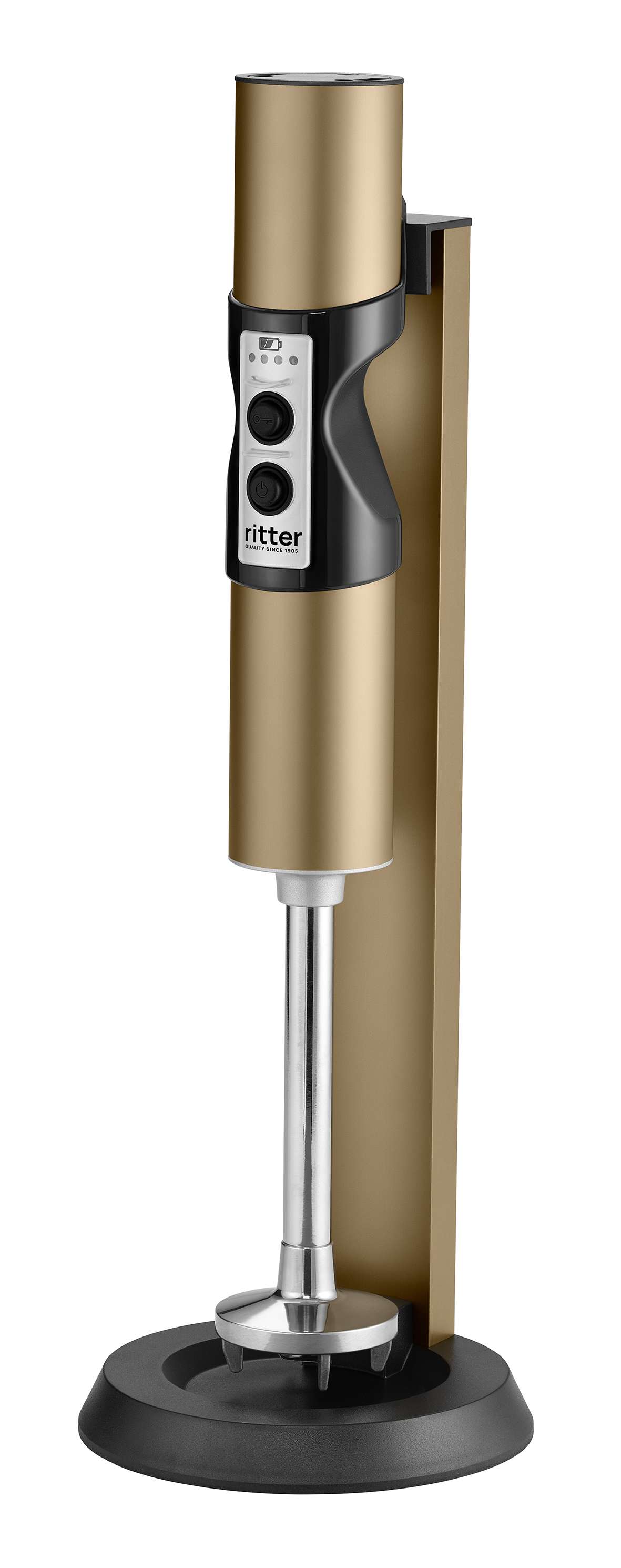 Electric hand blender in dark brown