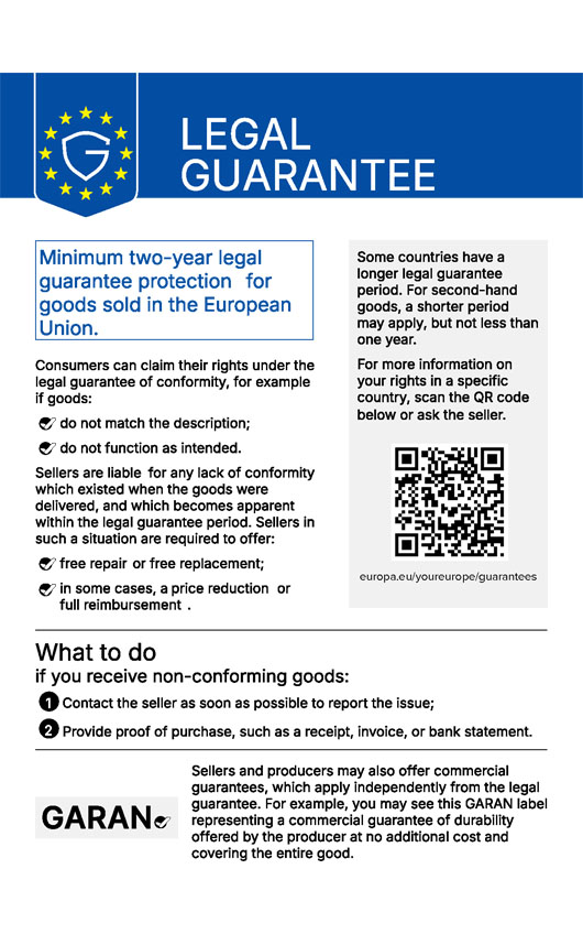 Statement on legal guarantee within the EU