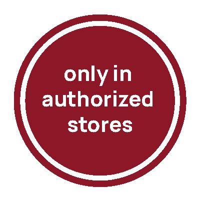 Ein Bild des nur im autorisierten Fachhandel Logos auf Englisch.