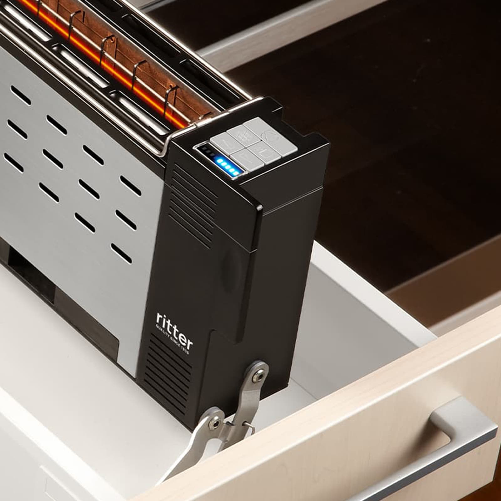 Ein Bild des Einbau-Toaster in einer Schublade.