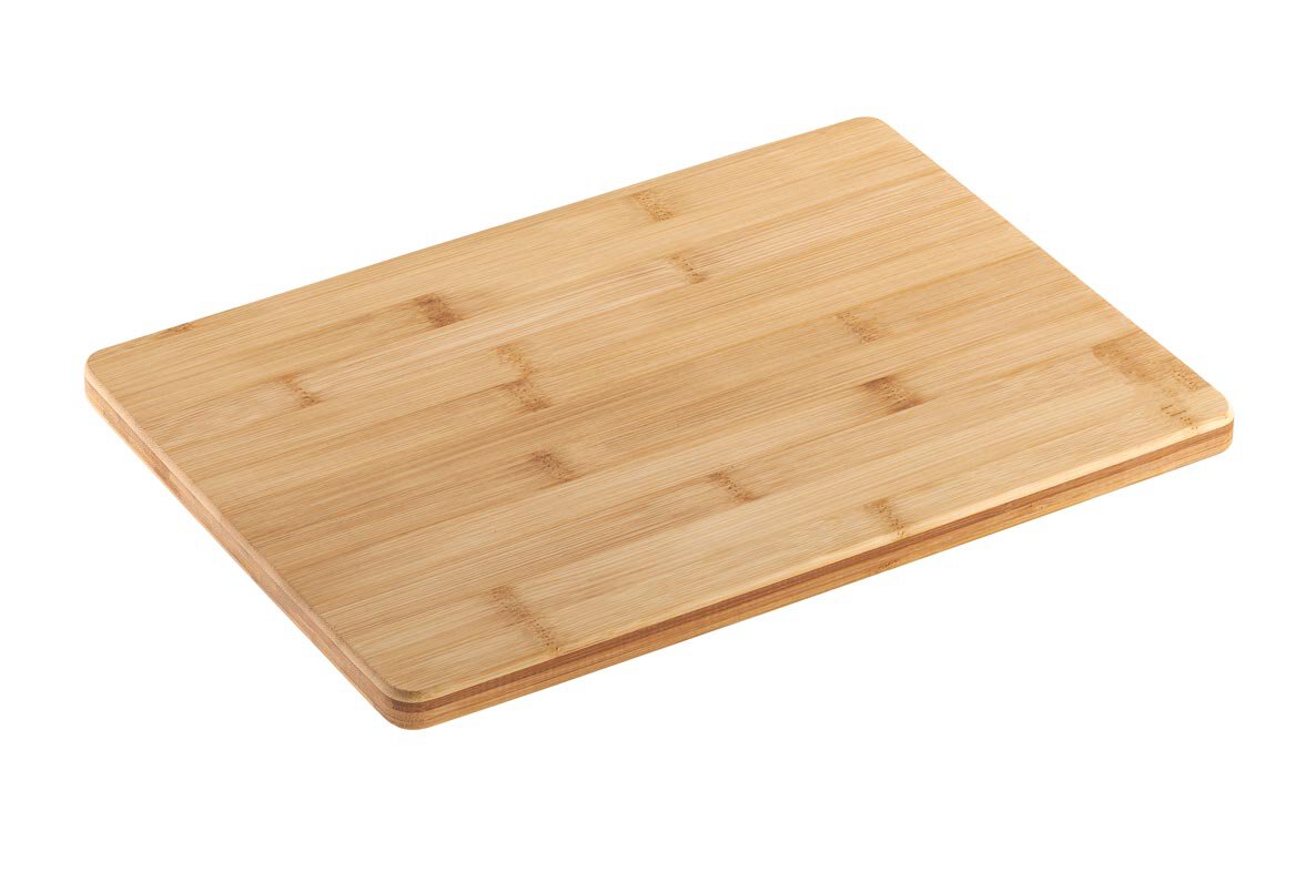 Easy-care and hygienic bamboo board for all-purpose slicers including rubber feet; can also be used as a cutting board Easy-care and hygienic bamboo board for all-purpose slicers including rubber feet; can also be used as a cutting board