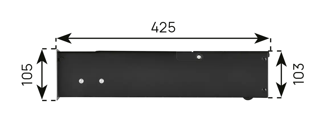 Ein Bild von einer Einbau-Maßzeichnung des Einbau-Sockelsaugers, mit den technischen Daten 2.