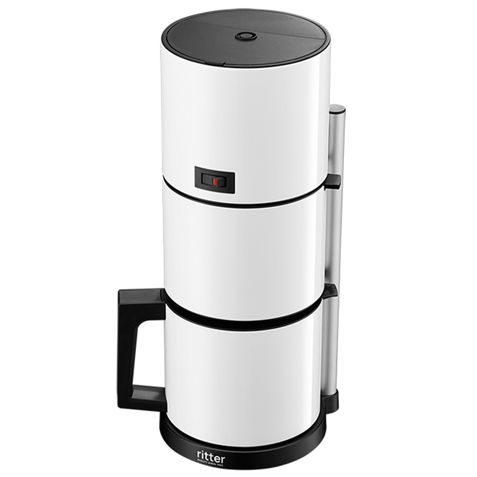 Ein Bild der weißen Kaffeemaschine.