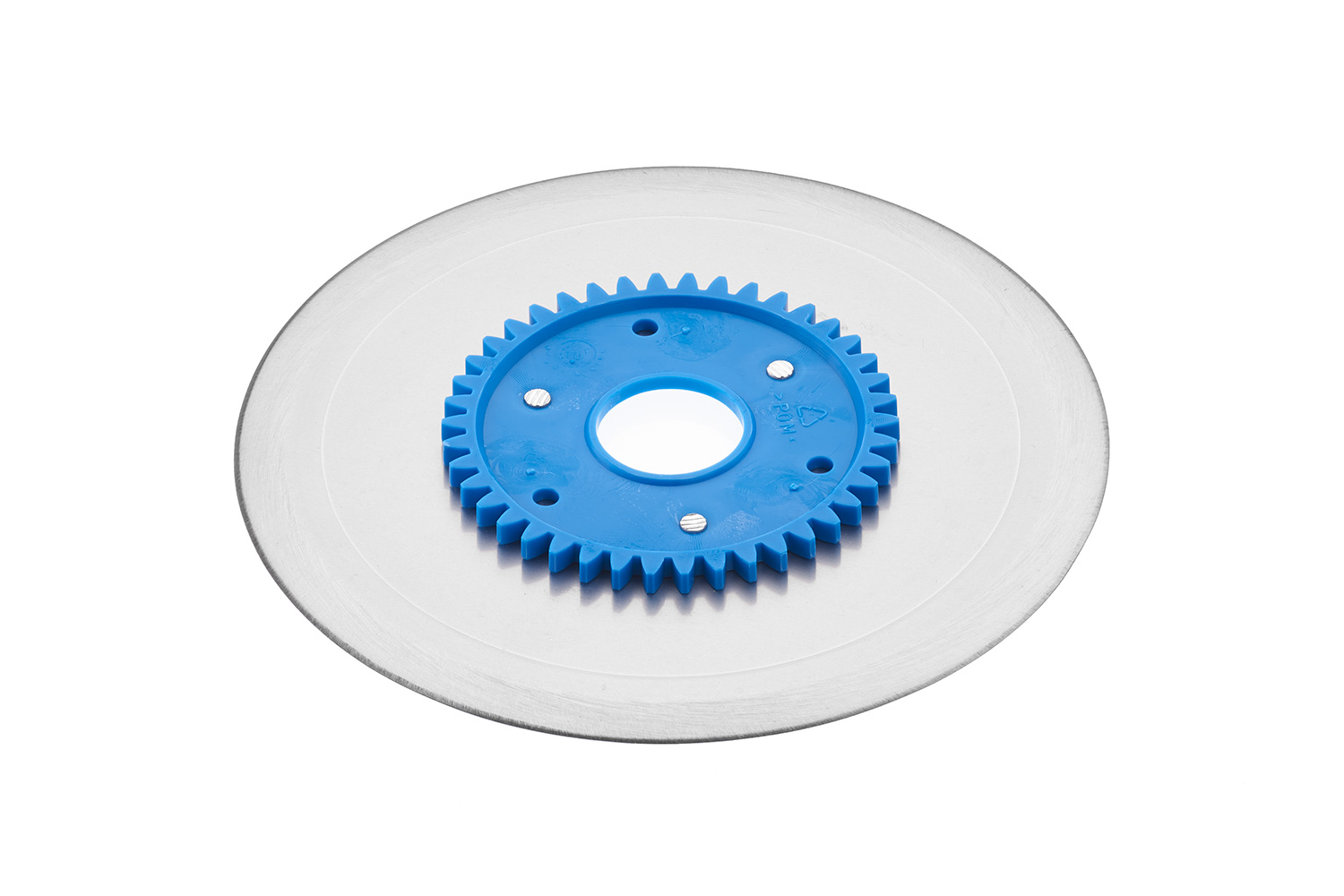 Zubehör Glattes Schinken-/Aufschnittmesser aus rostfreiem Edelstahl mit blauem Zahnrad, für Allesschneider mit einem Durchmesser von 17 cm